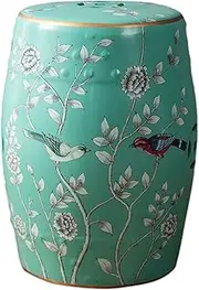 Ceramic Drum Table Decorative Garden stools, Decorative Ceramic Garden Stool, Glazed Hand-Painted Flower and Bird Shoe Changing Stool Drum Stool, Suitable for Outdoor Garden, Living Room,(Ctgd 100)