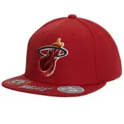 MENS MITCHELL & NESS NBA FRONT FACE SNAPBACK HWC HEAT - RED