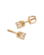 Bloomingdale's Fine Collection Children's Cubic Zirconia Stud Earrings in 14K Yellow Gold