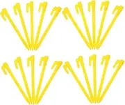 Abaodam 40pcs Heavy Duty Plastic Tent Stakes Lightweight Outdoor Anchoring Pegs for Tents Tarps and Garden Support Durable Reusable Easy to Use for Camping and Lawn Stabilization