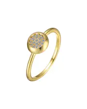 Genevive 14K Over Silver CZ Ring