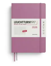 [LEUCHTTURM1917] Daily Planner Dotted Medium (A5) 2026, Dusty Rose