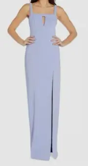 $220 Aidan By Aidan Mattox Women's Purple Cutout Column Gown Dress Size 8