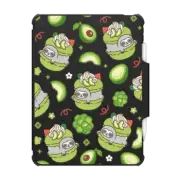 iPad Pro 12.9-inch (5th/6th gen) Impact Folio Case Cute Sloth in Avocado Macaron with Broccoli - Kawaii Animal with Sweet Food & Fruit