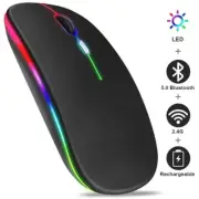 Wireless Mouse RGB Rechargeable Bluetooth Mice Ergonomic Gaming Mouse PC 3600DPI