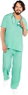 Amscan 9919039 – Unisex Doctors Scrubs Top & Trousers Adult Fancy Dress Costume Size: M/L