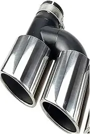 Muffler tip, Car Stainless Steel H-shaped Bevel Exhaust TIP Tail Throat Nozzle Compatible For Audi A5/A6L/A7/TT/S6/S5(Frp primer)