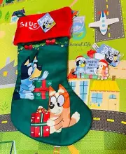 Bluey Christmas Stocking and Photo Frame Ornament set