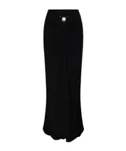 bezel-quartz ruched maxi skirt AU8,AU10,AU6 black