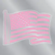 Pink Waving American Flag Front Static Cling