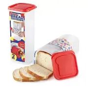 Bread Container (2 Pack) Bread Loaf Keeper, Fresh Bread Storage Container, Red