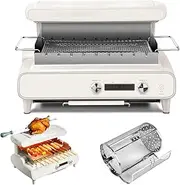 Electric Smokeless Table Top Grill, 1500W Electric BBQ Kebab Grill Machine, Household Electric Grill, 360° Rotation Function, 6-Level Firepower Adjustment, with Drip Tray, for Indoor Outdoor Camping
