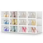 Stelive 12PCS Shoe Display Box Magnetic Stackable Transparent Shoe Storage Box
