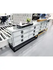 Athens Mirrored Dresser Table -Black