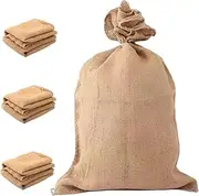 HAKIDZEL 4 Pcs Burlap Sack Jute Bags For Agricultural Transport Flood Control And Home Organizer Jute Bag Of Potatoes Plant Grow Bags Potato Sack Race Bag