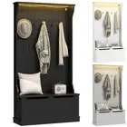 HOMCOM 3-In-1 Hall Tree with LED Lights, Storage Bench and Coat Rack