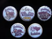 15 Washington Redskins flat back buttons or pin badge embellishments magnets