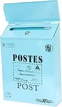 POPETPOP Vintage Lockable Wall Mount Letter Box Retro Design for Home Use Durable Construction for Envelopes and Daily Correspondence Easy Installation Stylish Outdoor