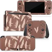 TACKY DESIGN Pampas Skin Compatible with Nintendo Switch Skin, Brown Vinyl 3m Decal Stickers Full Cover