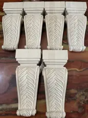 New Set Of Six Maple Wood Braid Corbels -Furniture Hdwe Woodworking Set