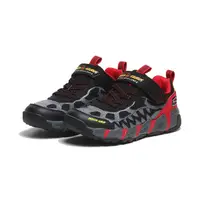 在飛比找Yahoo奇摩購物中心優惠-SKECHERS 童鞋 DINO BKRD 黑灰紅 恐龍造型