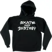 Thrashe.r Sk8 & Destroy Hooded Sweatshirt - SMALL Black