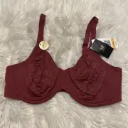 Wacoal 34DD Bra Inside Job Underwire 855345 Cordovan Back Closure NEW