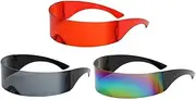 kowaku 3PCS Futuristic Cyberpunk Sun Glasses Party Supplies Eyewear