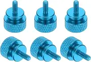 uxcell 6 Pcs M3x7mm Knurled Thumb Screw Computer Case Threaded Hand Tighten Screws Aluminum Alloy for PC Case, Light Blue