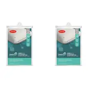 2PK Tontine 46x72cm Comfortech Coolmax Cotton Pillow Protector Bedding White