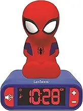 LEXIBOOK - Marvel Spider-Man Digital Alarm Clock with Night Light Snooze and Marvel Spider Man Superheroes Sound Effects - Boys Clock - Luminous Spiderman, Blue - RL800SP