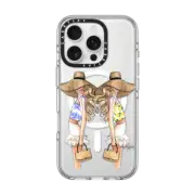 iPhone 16 Pro Clear Case MagSafe Compatible Blonde Besties Fashion Illustration Case BFF