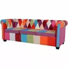 Chesterfield Sofa 3-Seater Fabric vidaXL