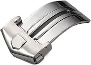 [EXEGPLPVK] 18mm 20mm Silver Black 316L Stainless Steel Butterfly Watch Band Buckle Strap Fit For TAG Fit For HEUER Fit For CARRERA Clasp Replacement
