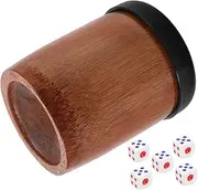 ADOCARN Bamboo Dice Shaker Set Travel Dice Lid with Base Portable Entertainment Supplies