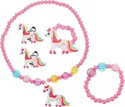 JOINPAYA Jewellery for Girl Boys and Girls Princess Set Necklace Bracelet Ring Earring Unicorn Jewelry Kit