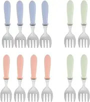 Aswalling 12PCS Toddler Forks Toddler Utensils,Stainless Steel Baby Forks,Kids Silverware Children's Cutlery Set for Self Feeding