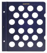 WHITMAN Blue Classic 9145 Blank Quarter Album Page 25 cent Book