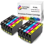 10 Pack (4BK,2C,2M,2Y) Compatible Ink for Epson 812XL for Epson Workforce Pro WF-3820 Pro WF-3825 Pro WF-4830 Pro WF-4835 WF-7830 WF-7840 WF-7845