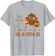 [X.Style] This Little Turkey is Going to Be A Big Brother Pregnancy T-Shirt ds2837 T-Shirt Black