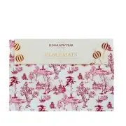 Envogue Red & White Toile Vinyl Placemat 13x19 Lunar New Year Set of 8 New