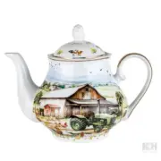 Country Life Tea Pot Old Green Tractor John Deere Bone China Teapot