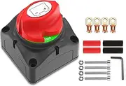 Battery Disconnect Switch 12V 24V 48V Master Isolator Cut Off Switch for Marine Boat Car Truck ATV UTV RV Vehicles Camper Trailer(On/Off)
