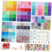 6-Box Friendship Bracelet Making Kit - 16,000pcs Clay, Seed & Glass Beads