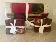 Pottery Barn HOLIDAY love KING quilt shams Christmas holiday patchwork