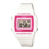 在飛比找蝦皮購物優惠-【春麗時間】CASIO 50M防水多功能電子錶 白粉 W-2