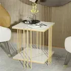 40cm Square Coffee Table Sintered Stone Cocktail Table Balcony Patio Sofa Tables