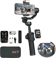 Hohem iSteady M7 Gimbal Stabilizer for Smartphone, 3-Axis Phone Gimbal, AI Tracking, Touchscreen Remote, Fill Light, Extension Pole, 12H Battery, iSteady 9.0 Stabilization