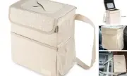 Car Trash Can - Cute Multifunctional Interior Car 2 Gallons Leopard Print Beige