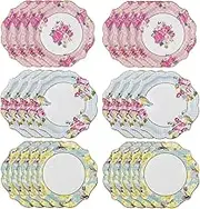 Talking Tables Pack of 24 Afternoon Tea Vintage Floral Paper Plates | Truly Scrumptious | for Birthday Party, Baby Shower, Wedding and Anniversary, Disposable Tableware in Pastel Colours